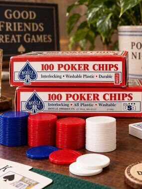 ♠️ Vintage Hoyle Poker Chips – 2 Box Set | 200 Total Chips ♠️